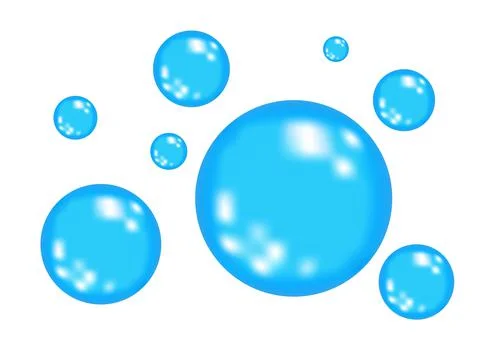 Blue oxygen or water bubbles. Stock Illustration