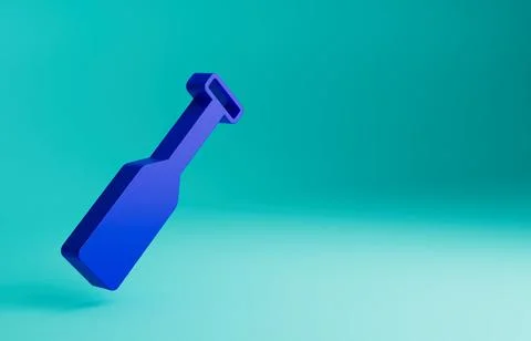 Blue Paddle icon isolated on blue background. Paddle boat oars. Minimalism Illustration