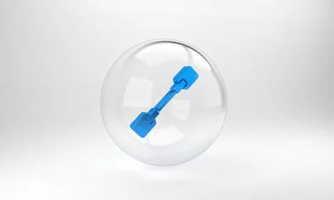 Blue Paddle icon isolated on grey background. Paddle boat oars. Glass circle  Illustration