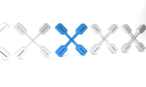 Blue Paddle icon isolated on white background. Paddle boat oars. Minimalism.. Illustration