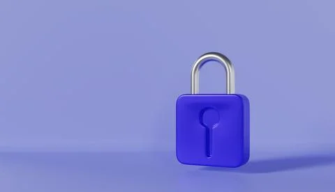 Blue padlock on a blue background 스톡 사진