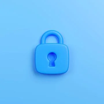 Blue Padlock Icon on Light Blue Background Stock Illustration