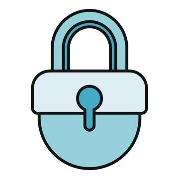 Blue padlock icon protecting privacy and data security Stock Illustration