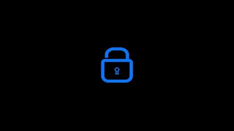Blue Padlock Icon Security Privacy Digital Protection Stock Footage 332526251