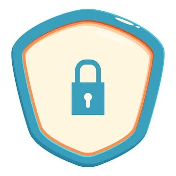 Blue padlock inside a shield symbolizing security and protection Stock Illustration