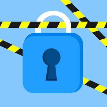A blue padlock with a keyhole. Restricted access vector illustration Stock Illustration