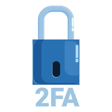 Blue padlock representing two factor authentication security system Stock Illustration