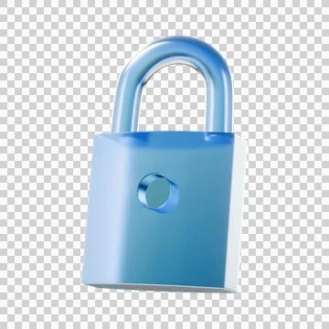 Blue padlock security device symbolizing safety and protection Illustrazione stock