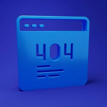 Blue Page with a 404 error icon isolated on blue background. Template repor.. Stock Illustration