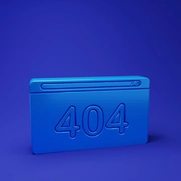 Blue Page with a 404 error icon isolated on blue background. Template repor.. Illustrazione stock