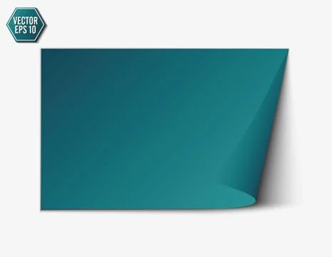 Blue page curl with shadow on a blank sheet of paper, design element for Stock-Illustration