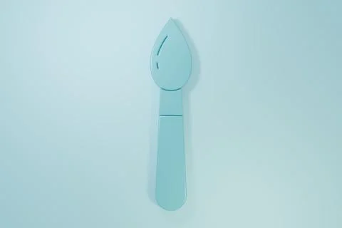 Blue Paint brush icon isolated on blue background. Minimalism concept. 3D r.. Stock Illustration