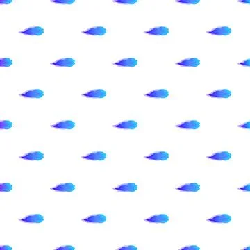Blue paint brush stroke seamless pattern on white background Illustrazione stock
