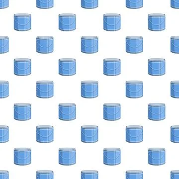 Blue paint cans creating seamless pattern background Stockillustratie
