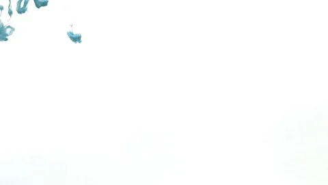 Blue paint dripping and dissolving in water Stock Footage 123691833