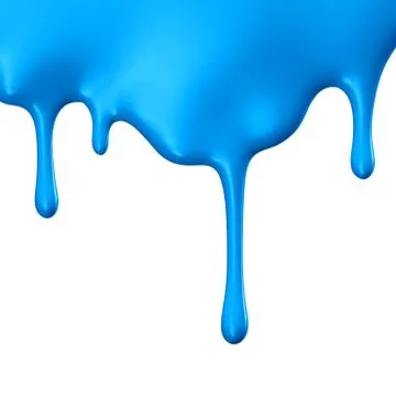 Blue paint dripping isolated over white background Stock Illustration