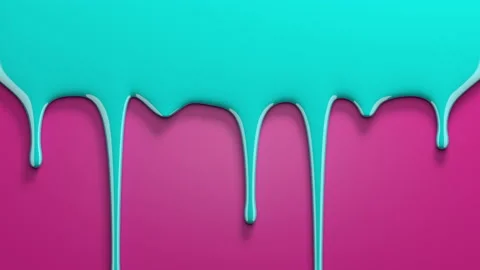 Blue paint drips on pink | Stock Video | Pond5