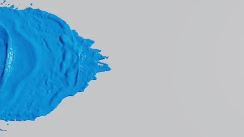 Blue paint flows from the edges of the screen slowly filling the space Video stock 281113027