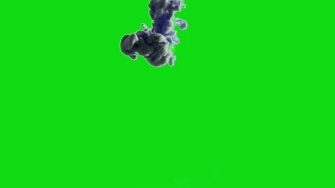 Blue Paint Injection Diffusing in Water Like a Cloud or Meduse isolated Stock Footage 232034308