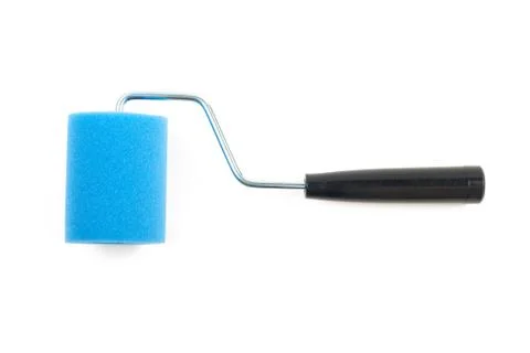 Blue paint roller Stock Photos