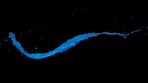 Blue paint splash on black background Stock Illustration