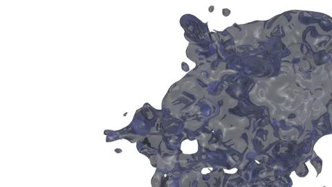 Blue paint splash isolated. 3D rende Stock Illustration