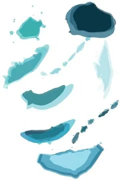 Blue paint splash set with cold aquatic tones for modern graphic design pro.. イラスト素材