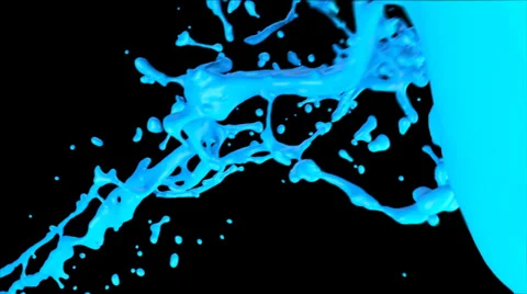 Blue paint splash in slow motion, seamless loop (FULL HD) Stock Footage 36874689