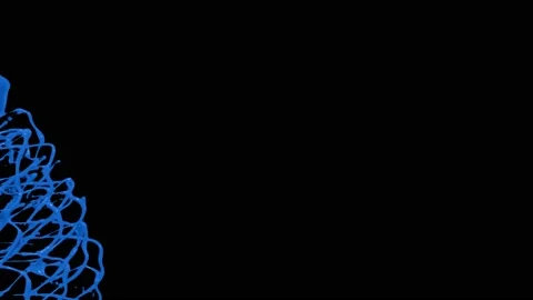 Blue paint splash thrown in slow motion, liquid isolated on black (4K) Stock Footage 137111491
