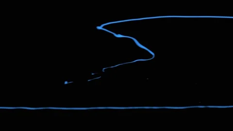 Blue paint splash thrown in slow motion, liquid isolated on black (4K) Stock Footage 137112909