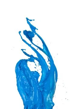 Blue paint splashes on white background Stock Illustration