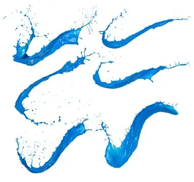 Blue paint splashes on white background Stock Illustration