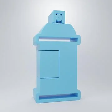 Blue Paint spray can icon isolated on grey background. Minimalism concept. .. Stockillustratie