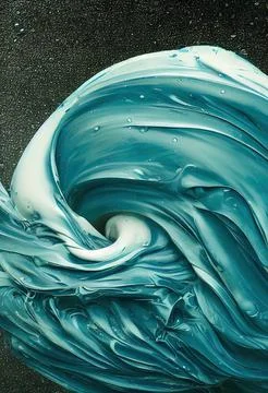 Blue paint swirling pattern in oceanic aqua shade イラスト素材