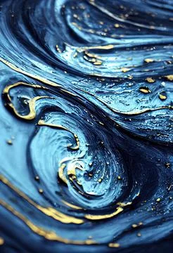 Blue paint swirling texture 3D shading イラスト素材