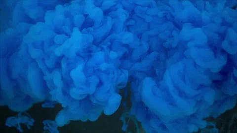 Blue Paint In Water Stock Footage 94320031