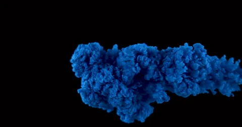 Blue Paint In The Water Stock Footage 170783548