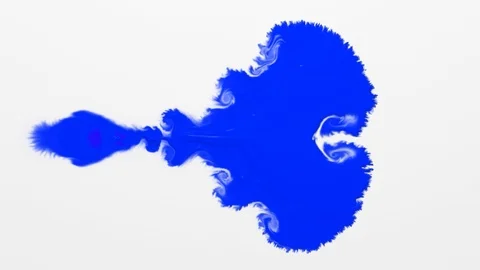 Blue paint on a white background Stock Footage 96383244