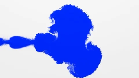 Blue paint on a white background Stock Footage 96383402