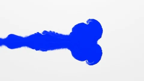 Blue paint on a white background Stock Footage 96383445