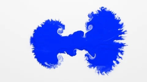 Blue paint on a white background Stock Footage 96383603