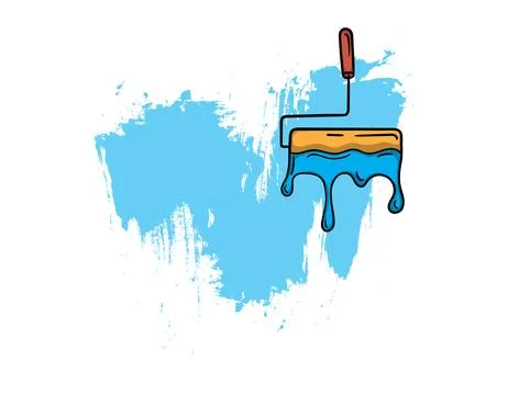 Blue paint on a white background Stock Illustration