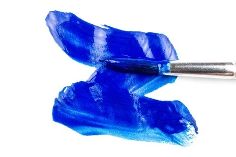 Blue paint on white background Stock Photos