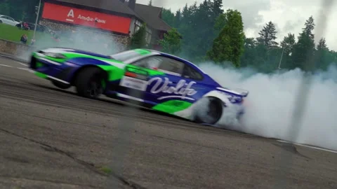 Blue Painted Drift Car Stock Footage 201508673