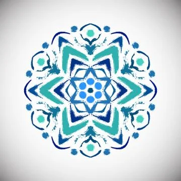 Blue Painted Flower Logo Stock Illustration
