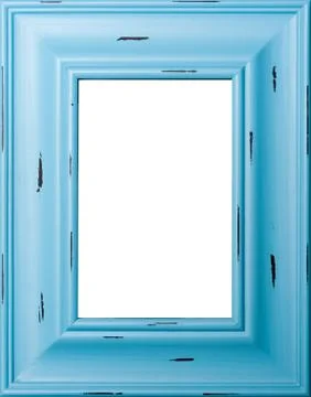Blue painted frame Stock Photos