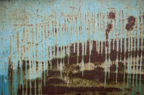 Blue painted metal with rust texture Stock Photos