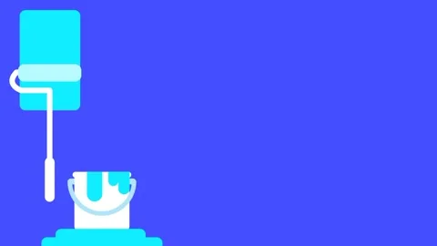 Blue Painting Roller Stock Footage 335671500