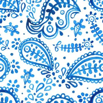 Blue paisley pattern イラスト素材