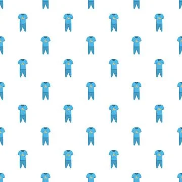 Blue pajamas pattern with moon and star design Stock Illustration